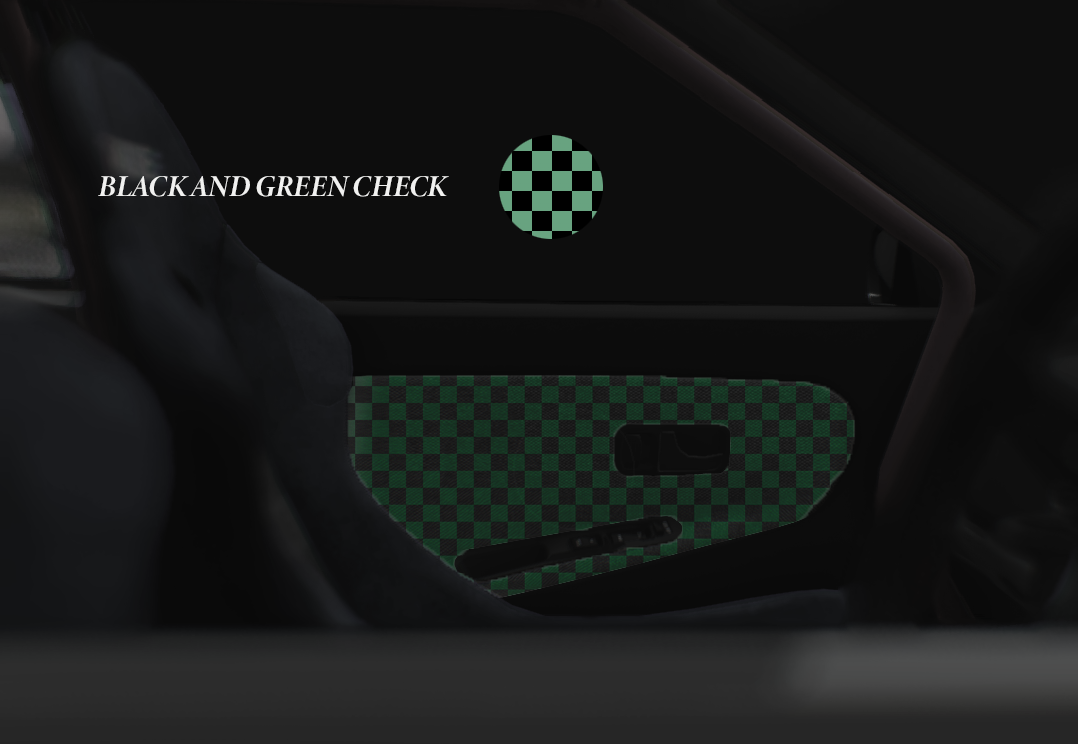 Self Adhesive Fabric Green and Black Checkered