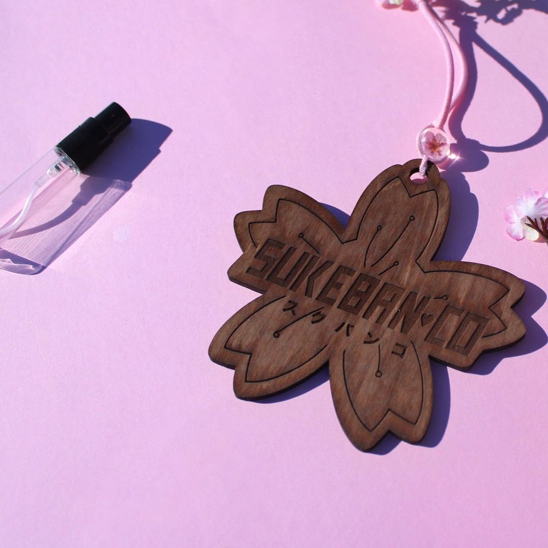 Sakura Wooden Mirror Charm