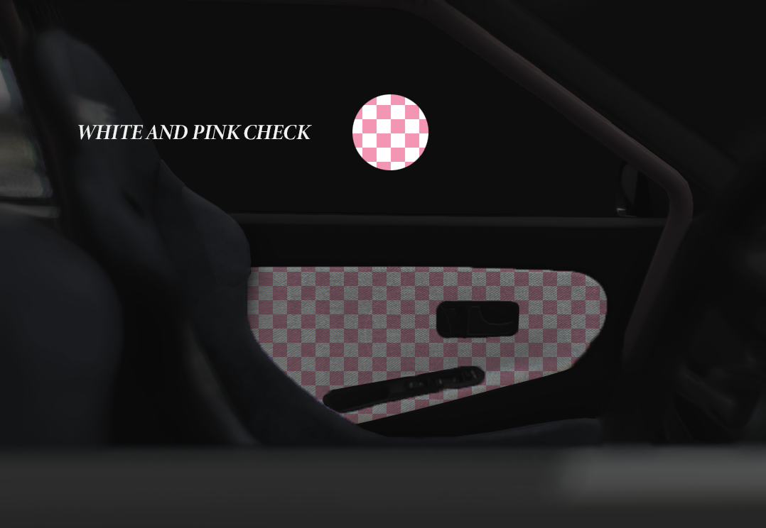 Self Adhesive Fabric Pink and White Checkered