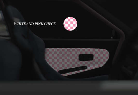 Self Adhesive Fabric Pink and White Checkered